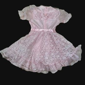 Vintage pink lace dress girls size 8